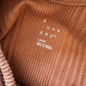 A New Day Rust Ribbed Knit Top